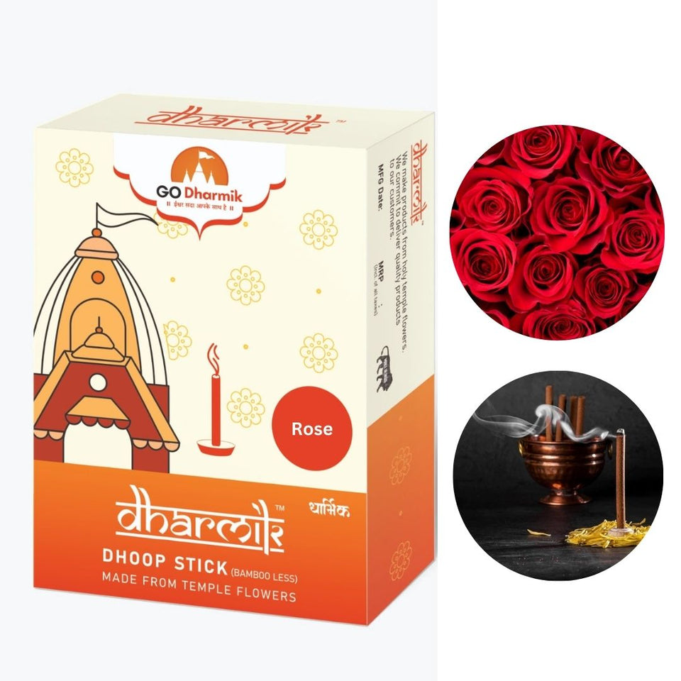 Flower Based Organic Bamboo Less Dhoop Stick - Sandalwood