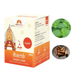 Premium Dhoop Cone Handmade from Temple Flowers- Tulsi