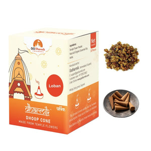 Dhoop Cones Handmade from Temple Flowers- LOBAN