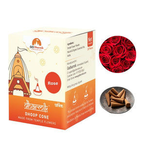 Dhoop Cones Handmade from Temple Flowers -Rose