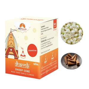 Dhoop Cones Handmade from Temple Flowers - Jasmine