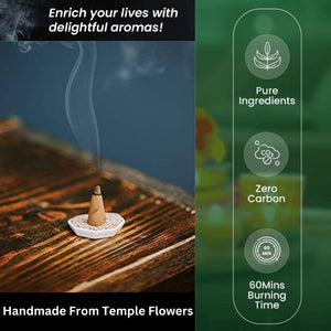 Dhoop Cones Handmade from Temple Flowers -Rose