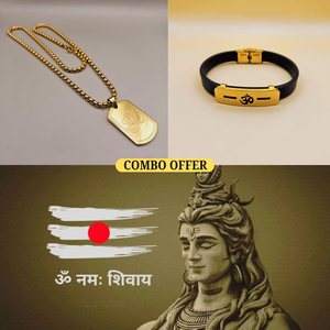 Combo Gold Plated OM Chain with Wrist Band