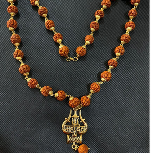 Rudraksha Mala with MAHADEV & TRISHUL Locket