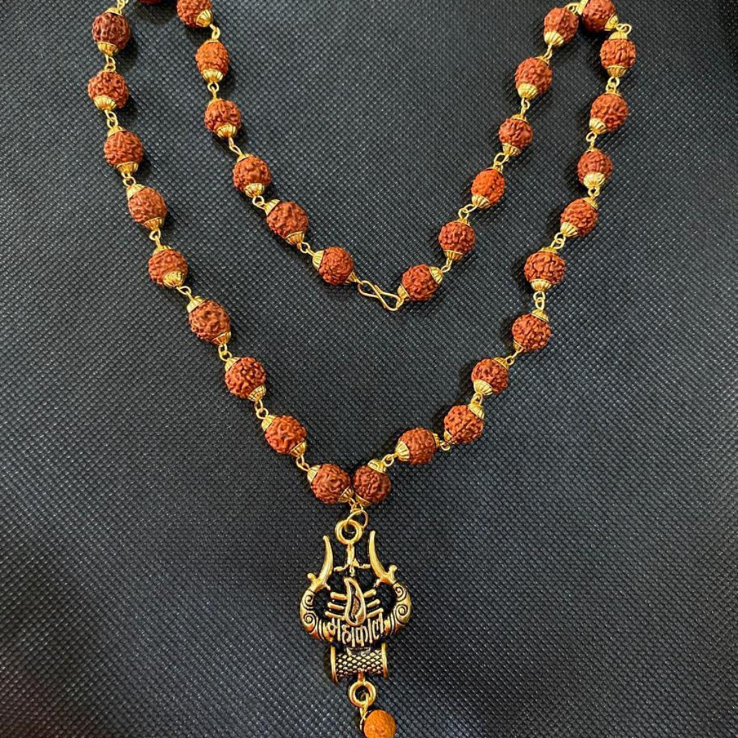 Rudraksha Mala with Trishul Locket