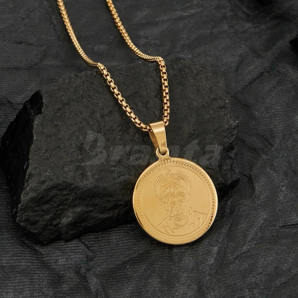 Gold Plated Chain with Hanuman pendant