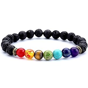 7 Chakra Lava Stone Bracelet