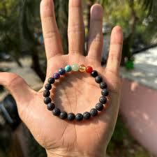 7 Chakra Lava Stone Bracelet